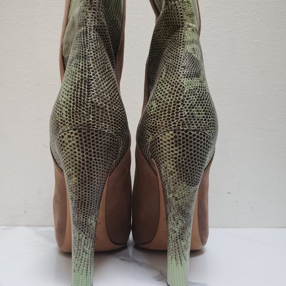 Malone Souliers 'Madleen' Suede/Lizard High Heel Bootie - Picture 5 of 15